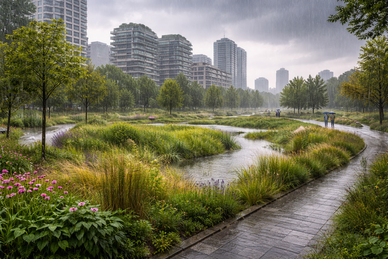 Schwammstadt Konzept: Regenwassermanagement für Städte